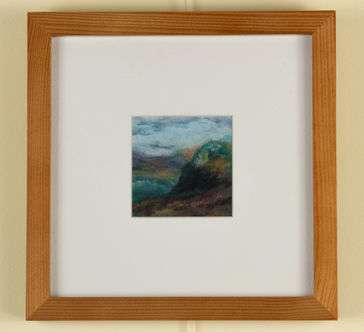 A landscape drawing of a hill. 
